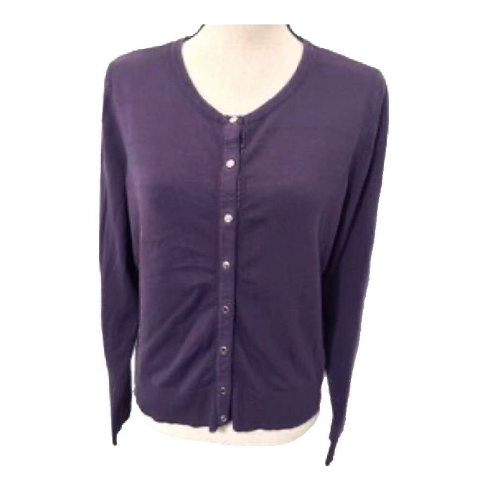 White House Black Market size XS snap front purple cardigan.